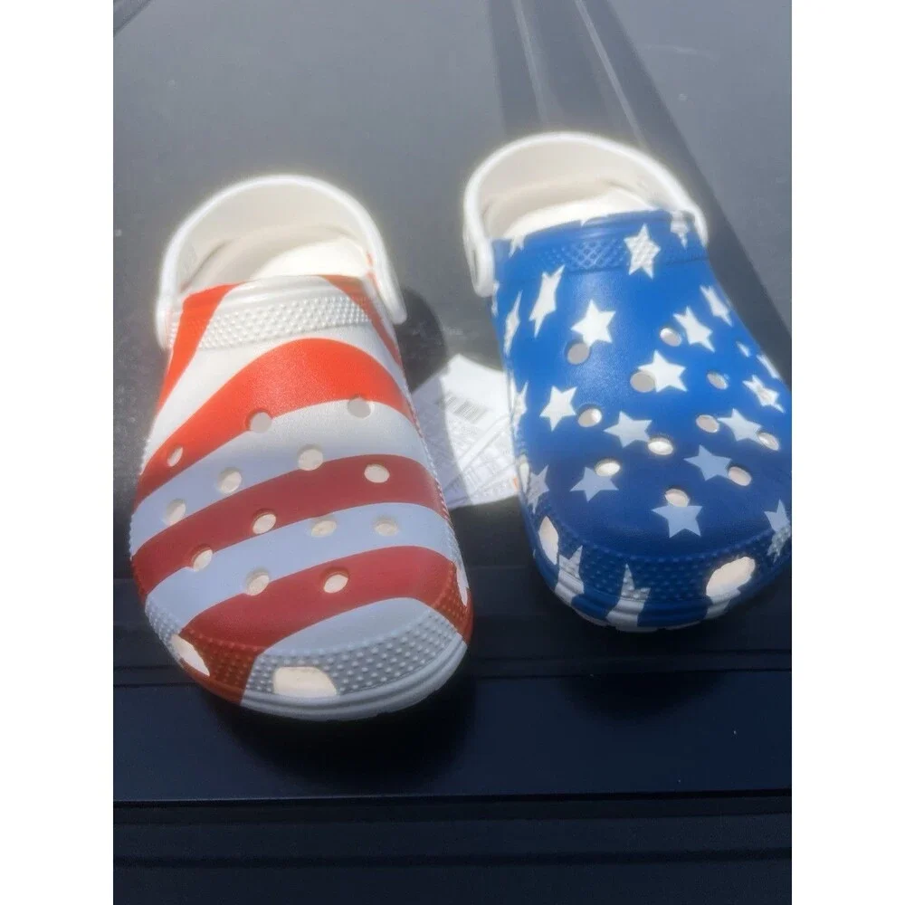 Crocs Classic American Flag Clog Men's Size 6 / Women’s 8 New Independence Day